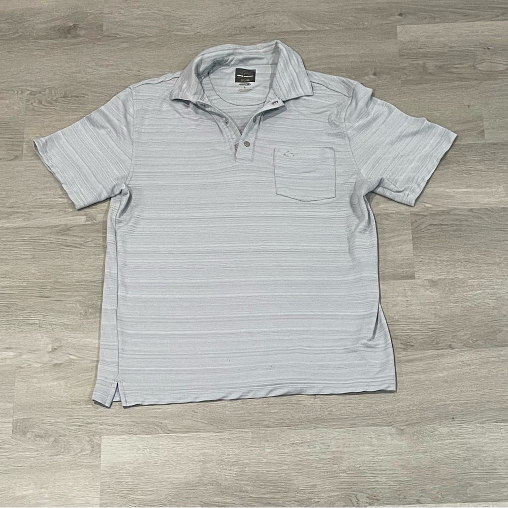 Greg Norman Gray Polo Shirt-Large